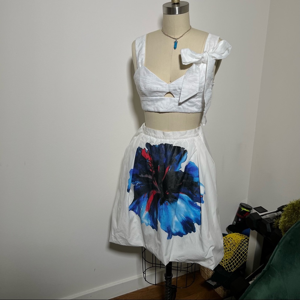 Milly White Top and Dsquared skirt (sold as a set) super cute size 0-2